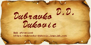 Dubravko Duković vizit kartica